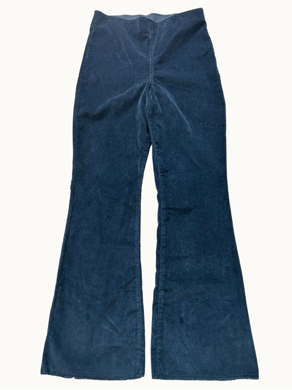 Knox Rose Pull On Flare Black Corduroy Pants Raw Edge Hem Size 10/31 NWT